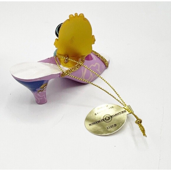 Disney Bradford Once Upon A Slipper Ornaments Set Cinderella & Jasmine Shoe - Picture 7 of 14